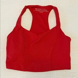 Beyond Yoga Red Racerback Crop Sports Bra XS